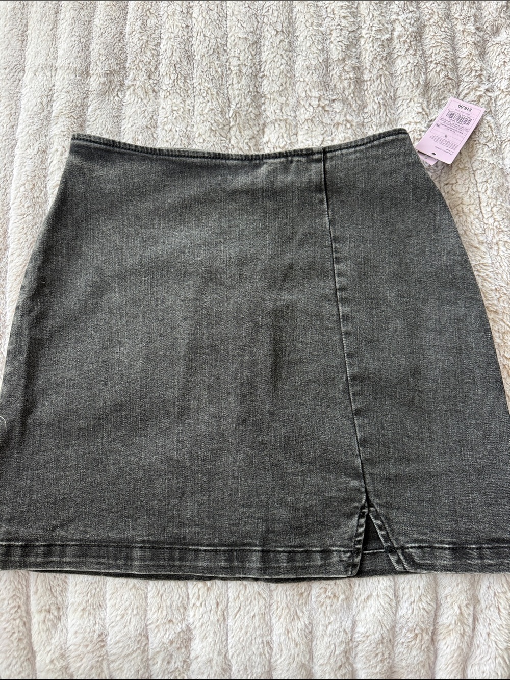 wild fable Charcoal Gray Denim Mini Skirt with Front Notch